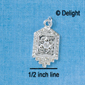 C2745 - Torah with Crystal Stones - Silver Charm